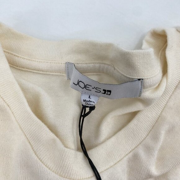 JOE’S JEANS SIZE LARGE LONG SLEEVE TWIST WRAP TOP CREAM Faux Wrap NWT SEE DESC - Picture 4 of 12